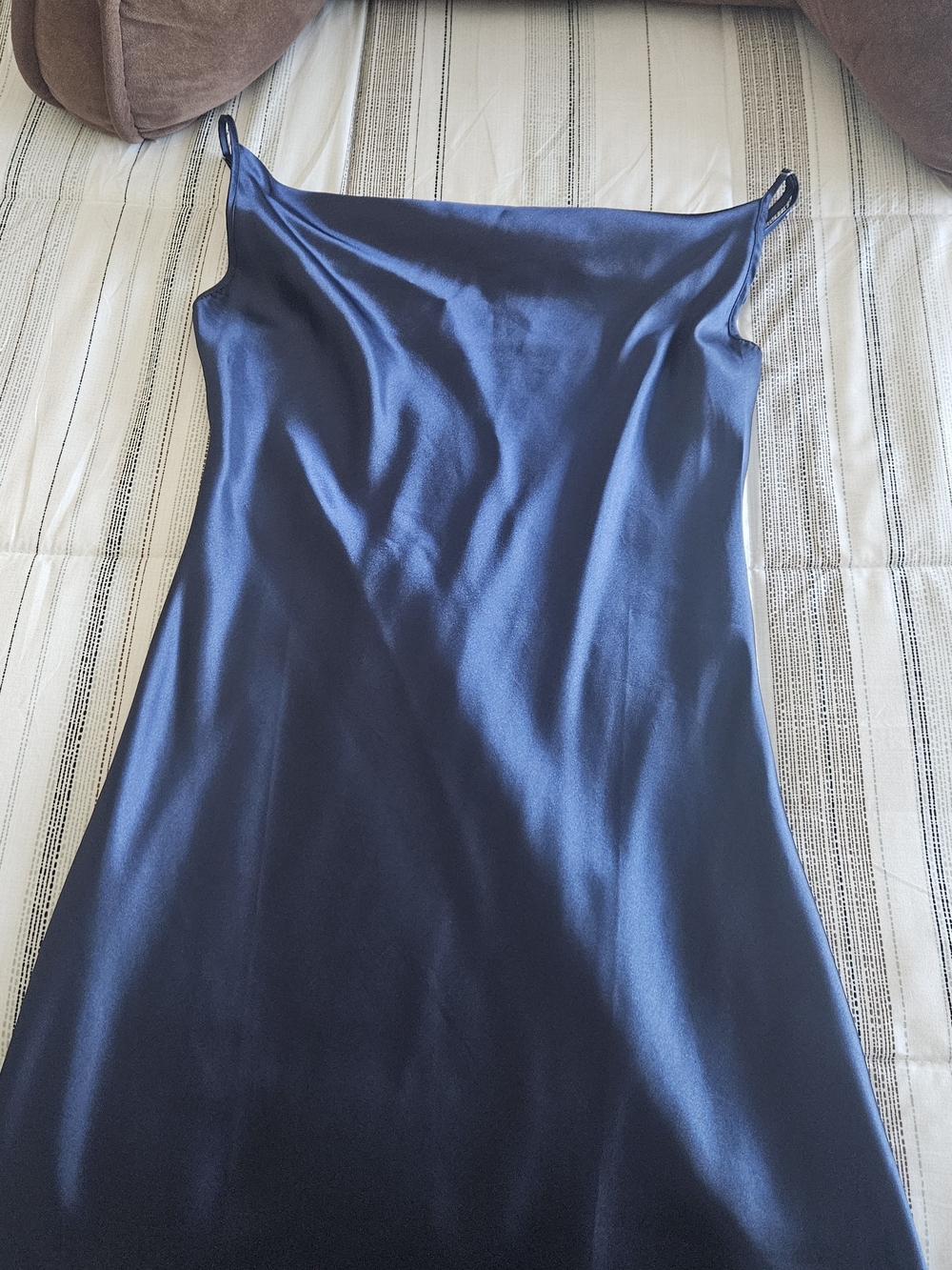 Satin Slip Dress in Deep Navy